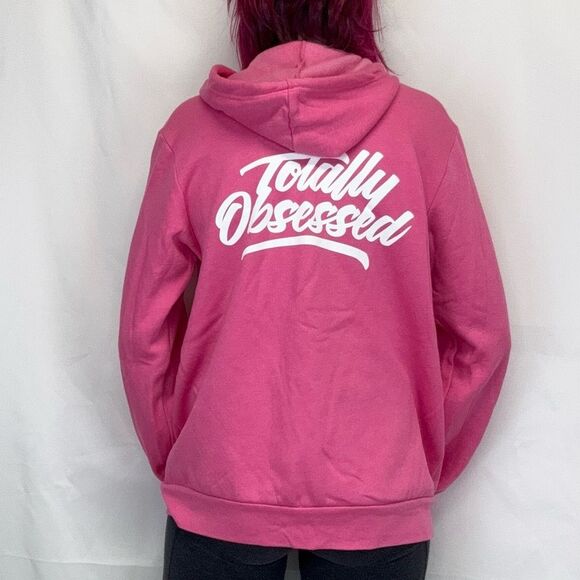 Bella + Canvas Women's 2023 Obsessed Fest Full Zipper Hoodie XL Extra Large Pink - Picture 2 of 16